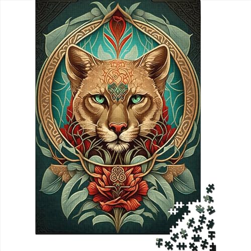 Cougar Mysticism Puzzle, farbenfrohes Puzzle aus 100% recycelter Pappe, für Damen und Herren, 38 x 26 cm, 1000 Teile von SOQWBYG