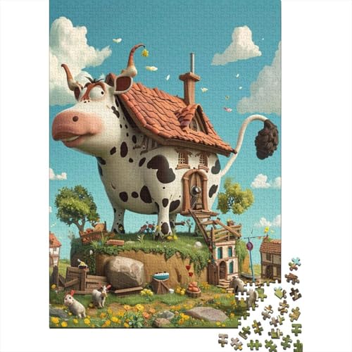 Cow_Builds Puzzle Relax Challenge Spielzeug Papier Rechteckiges Puzzle für Jungen oder Mädchen Vatertagsgeschenke 70x50cm/1000 Teile von SOQWBYG