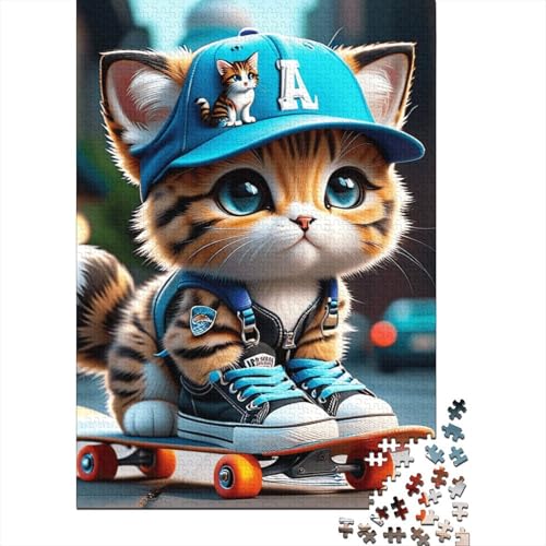 Cub Cat Puzzle, Denksportaufgabe, Premium-Karton-Puzzle für Kinder und Erwachsene ab 12 Jahren, Ostergeschenke, 38 x 26 cm, 1000 Teile von SOQWBYG