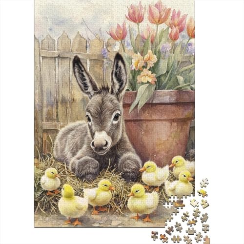 Cute_Baby_Donkey Puzzle, 520 Teile, Holzpuzzle für Erwachsene und Wanddekoration zu Hause, 520 Teile (52 x 38 cm) von SOQWBYG