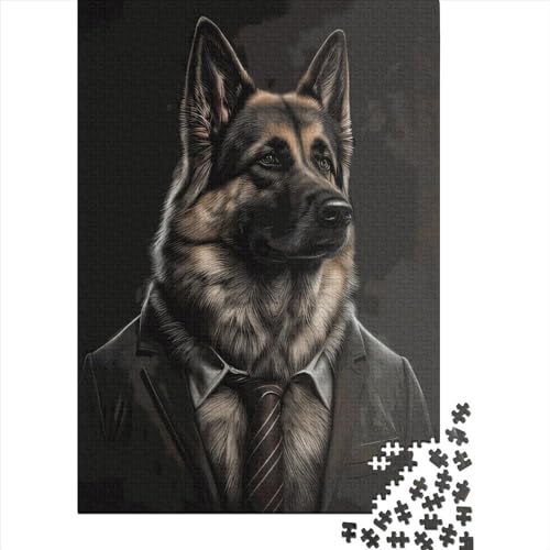 Deutscher Schäferhund-Puzzle, bunt, 100% recycelte Pappe, Puzzle für Frauen und Männer, 70 x 50 cm, 1000 Teile von SOQWBYG