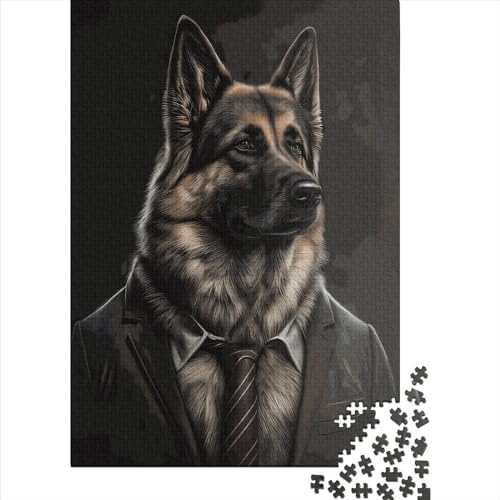 Deutscher Schäferhund Puzzle 520 Teile Puzzle Spielzeug für Erwachsene Puzzle Einzigartiges schwieriges und herausforderndes Puzzlespiel Spielzeug Geschenk 520 Teile (52x38cm) von SOQWBYG