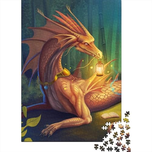 Drachenpuzzle, Relax-Challenge-Spielzeug, Premium-Karton-Puzzle für Erwachsene und Kinder, Ostergeschenke, 70 x 50 cm, 1000 Teile von SOQWBYG