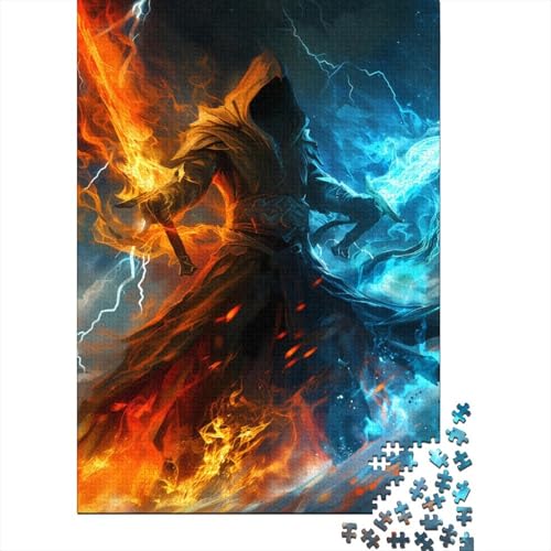 Elemental Warrior Puzzle, Premium-Puzzle aus 100% recyceltem Karton, rechteckiges Puzzle für Erwachsene und Teenager, einzigartiges Geschenk, 38 x 26 cm, 1000 Teile von SOQWBYG