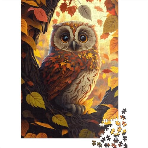 Eulen-Tierpuzzle, 520 Teile, Holzpuzzle, Spielzeug, Familienspiel, Schwierigkeitsgrad, Herausforderung, Puzzles, 520 Teile (52 x 38 cm) von SOQWBYG