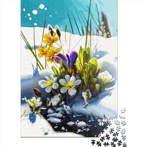 Fantasie-Blumen-Puzzle, Lernspiel, rechteckiges Papierpuzzle für Erwachsene, Teenager, Ostergeschenke, 70 x 50 cm/1000 Teile von SOQWBYG