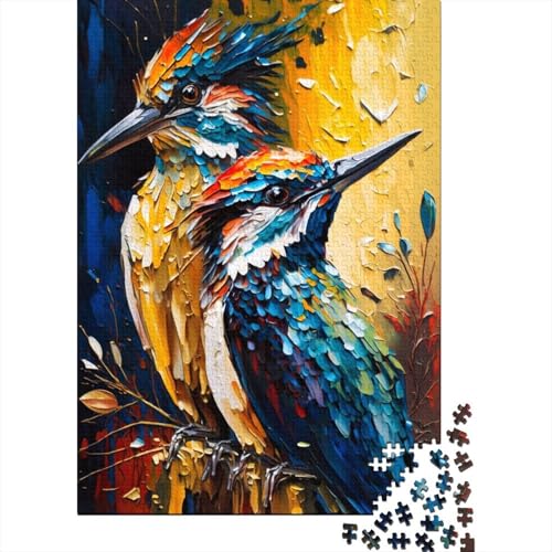 Farbiges Vogel-Duo-Puzzle, 520 Teile, Holzpuzzle, Puzzlespiele für Erwachsene, Lernspielzeug, 520 Teile (52 x 38 cm) von SOQWBYG