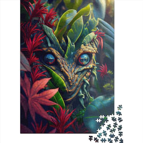 Forest Alien Jigsaw 520-teiliges Puzzle, Holzpuzzle, Spielzeug, Familienspiel, Schwierigkeitsgrad, Herausforderung, Puzzles 520 Teile (52 x 38 cm) von SOQWBYG