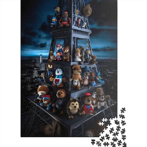 Frankreich Eiffelturm Puzzle 1000 Teile Puzzle für Erwachsene Lernspiele Spielzeug DIY Holz Kreatives Puzzle Geschenke 1000 Teile (75x50cm) von SOQWBYG