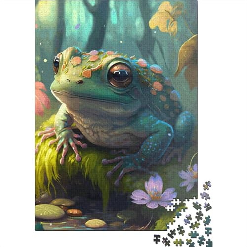 Frosch-Cartoon-Puzzle für Erwachsene, 1500 Teile, Puzzle für Erwachsene, Puzzle aus Holz, kreativ für Erwachsene, anspruchsvolles Spiel, 1500 Teile (85 x 57 cm) von SOQWBYG