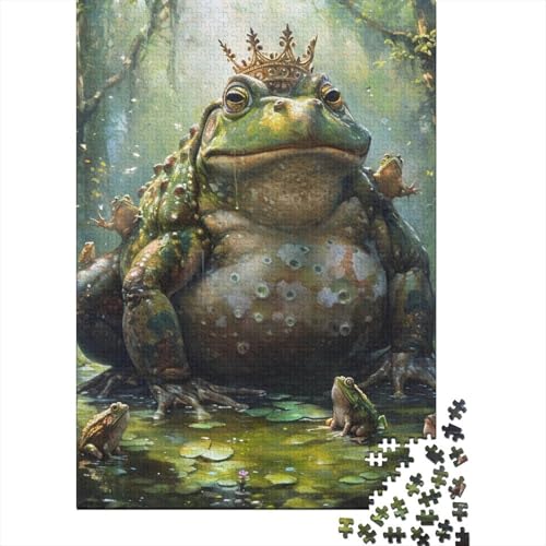 Froschkönig-Puzzle, schwierige Herausforderung, 100 Prozent recycelte Pappe, Puzzle für Kinder und Erwachsene ab 12 Jahren, 38 x 26 cm, 1000 Teile von SOQWBYG