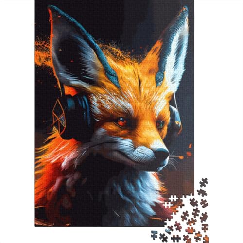 Fuchs-Puzzle für Erwachsene, 1000-teiliges Puzzle für Erwachsene, Puzzle aus Holz, kreativ für Erwachsene, anspruchsvolles Spiel, 1000 Teile (75 x 50 cm) von SOQWBYG