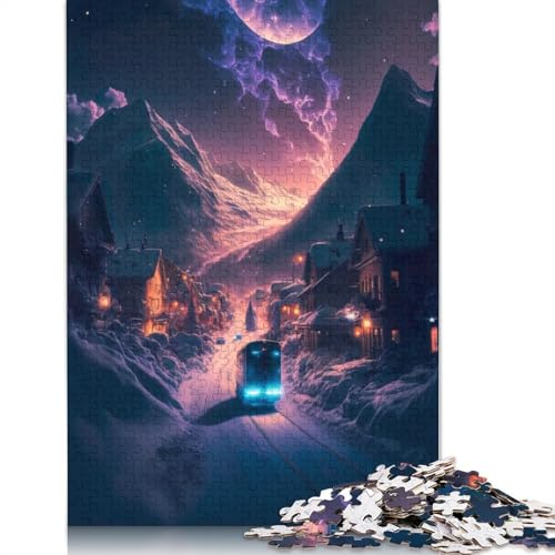 Galaxie-Landschaftspuzzle, 1000 Teile, Holzpuzzle für Erwachsene und Wanddekoration zu Hause, 1000 Teile (75 x 50 cm) von SOQWBYG