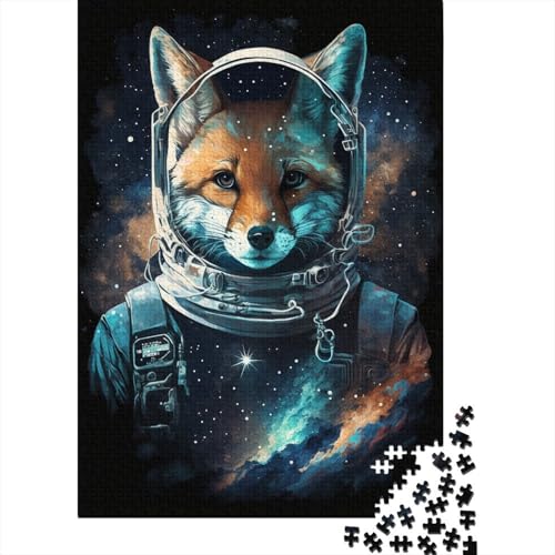 Galaxy Astronaut Fox Puzzle 1500 Teile Puzzle Spielzeug für Erwachsene Puzzle Einzigartiges schwieriges und herausforderndes Puzzlespiel Spielzeug Geschenk 1500 Teile (85x57cm) von SOQWBYG