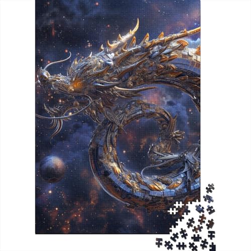 Galaxy Dragon Puzzle, schwierige Herausforderung, 100 Prozent recycelter Karton, Puzzle für Erwachsene, Teenager, 38 x 26 cm/1000 Teile von SOQWBYG