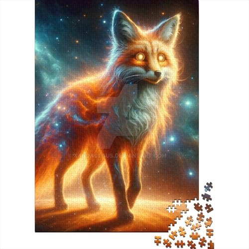 Galaxy Fox Puzzle, 100% recyceltes Kartonpapier, rechteckiges Puzzle für Erwachsene und Kinder, Ostergeschenk, 38 x 26 cm/1000 Teile von SOQWBYG