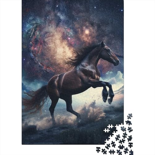 Galaxy Horse Puzzle, rechteckig, Pappe, Papier, rechteckig, Puzzle für Erwachsene und Kinder, Ostergeschenke, 70 x 50 cm/1000 Teile von SOQWBYG