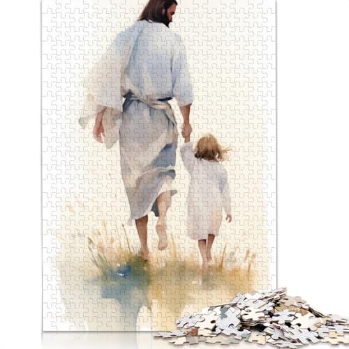 Göttliche Führung, Jesus und Kind, Wanderpuzzle, 520 Teile, Holzpuzzle, Puzzlespiele für Erwachsene, Lernspielzeug, 520 Teile (52 x 38 cm) von SOQWBYG