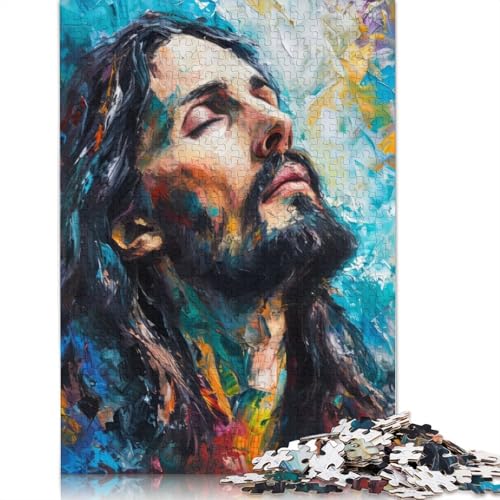 Göttliche Gelassenheit Jesu Puzzle 1000 Teile Puzzle Spielzeug für Erwachsene Puzzle Einzigartiges schwieriges und herausforderndes Puzzlespiel Spielzeug Geschenk 1000 Teile (75 x 50 cm) von SOQWBYG