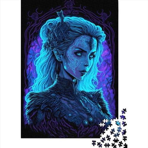 Gothic Portrait Puzzle DIY-Spiel Premium-Karton-Puzzle für Erwachsene Kinder Vatertagsgeschenke 38x26cm/1000 Teile von SOQWBYG