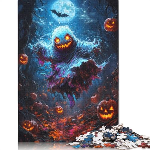 Halloween-Geist im Wald, Puzzlespiele für Erwachsene, Puzzle 520 Teile, Puzzle für Erwachsene, Spiele für Erwachsene, Jugendliche und 520 Teile (52 x 38 cm) von SOQWBYG