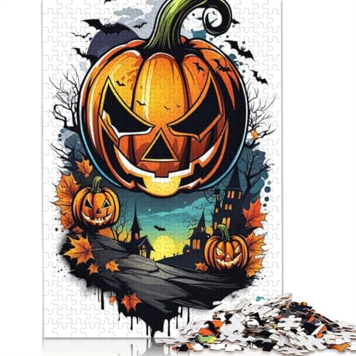 Halloween-Kürbis-Puzzle, 520 Teile, Puzzle für Erwachsene, Puzzle-Sets für Familien-Lernspiel, 520 Teile (52 x 38 cm) von SOQWBYG