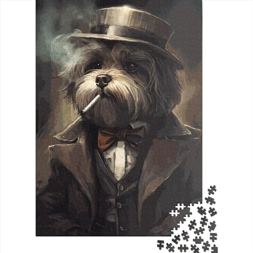 Havaneser-Hunde-Puzzle für Erwachsene, 520-teiliges Puzzle für Erwachsene, Puzzle aus Holz, kreativ für Erwachsene, anspruchsvolles Spiel, 520 Teile (52 x 38 cm) von SOQWBYG