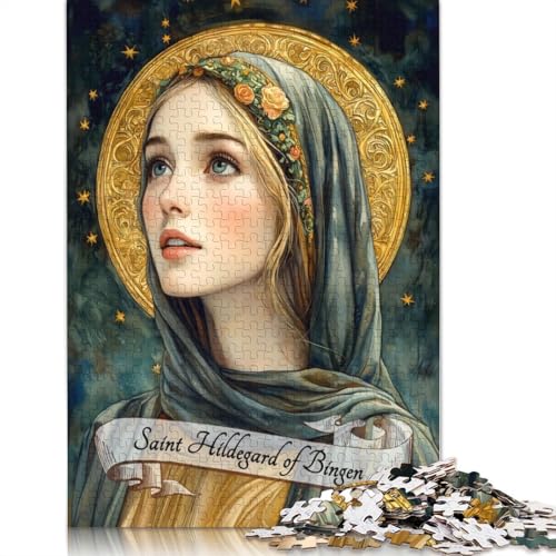 Heilige Hildegard von Bingen, Holzpuzzle für Erwachsene, 1000 Teile, Puzzle für Puzzle für Puzzle ab 18 Jahren und Erwachsene, 1000 Teile (75 x 50 cm) von SOQWBYG