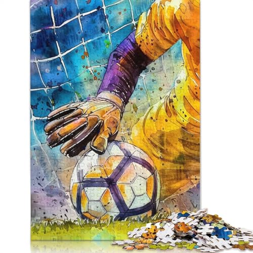 Hölzernes 520-teiliges Puzzle für Erwachsene, Fußballtorwart-Puzzle, Puzzle-Geschenke, Puzzles für Familienspiele, 520 Teile (52 x 38 cm) von SOQWBYG