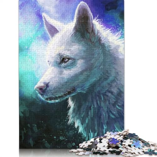 Holzpuzzle 1000 Teile Wolfspuzzle Familienspiel Puzzles Erwachsene und 1000 Teile (75x50cm) von SOQWBYG