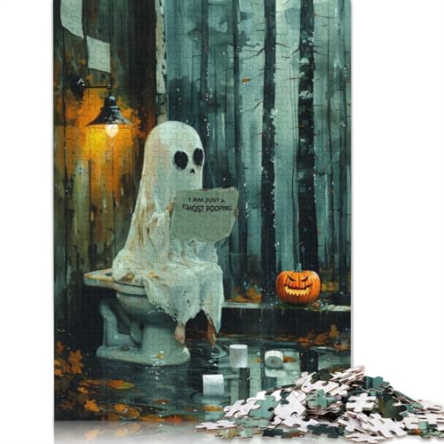 Holzpuzzle 520 Teile „Just A Ghost Pooping Puzzle“, Familienspiel, Puzzle, Erwachsene und 520 Teile (52 x 38 cm) von SOQWBYG