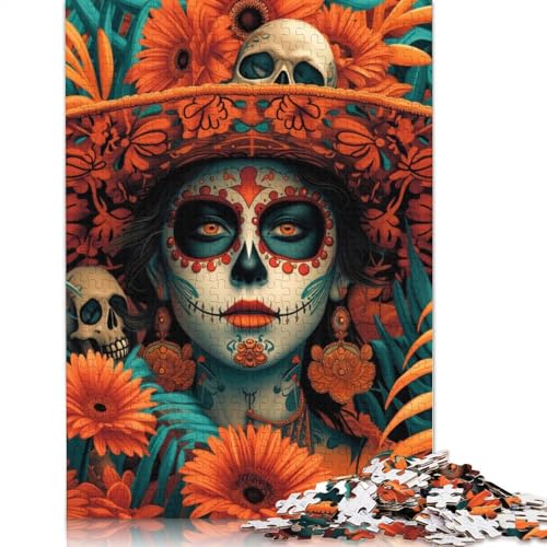 Holzpuzzle-Spielzeug für 1000 Teile „Calavera Catrina“, Puzzle für Jungen und Mädchen, Lernspiele für über 18-Jährige, 1000 Teile (75 x 50 cm) von SOQWBYG