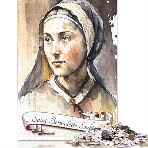 Holzpuzzle-Spielzeug für 1000 Teile „Saint Bernadette Soubirous“, Puzzle für Jungen und Mädchen, Lernspiele für über 18-Jährige, 1000 Teile (75 x 50 cm) von SOQWBYG