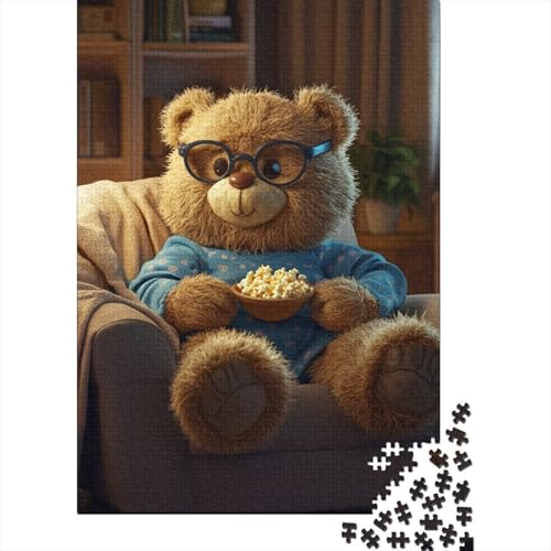 Holzpuzzle-Spielzeug für 1500 Teile, süßes Bären-Puzzle, Jungen- und Mädchen-Puzzle, Lernspiele für über 18-Jährige, 1500 Teile (85 x 57 cm) von SOQWBYG