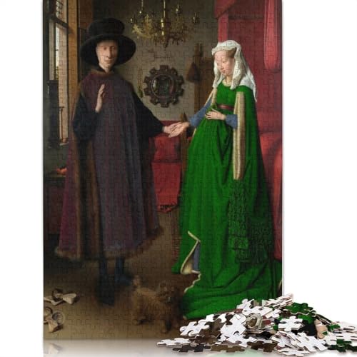 Holzpuzzle-Spielzeug für 520 Teile, „Arnolfini Portrait“-Puzzles für Jungen und Mädchen, Lernspiele für über 18-Jährige, 520 Teile (52 x 38 cm) von SOQWBYG