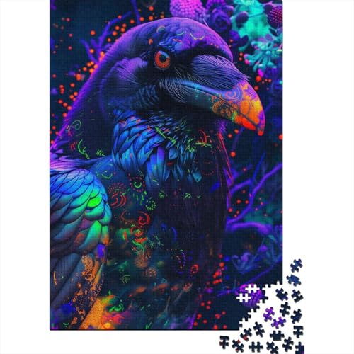 Holzpuzzle-Spielzeug für 520 Teile, Bunte Krähen-Puzzles, Jungen- und Mädchen-Puzzles, Lernspiele für 18-Jährige und älter, 520 Teile (52 x 38 cm) von SOQWBYG