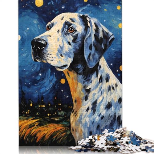 Holzpuzzle-Spielzeug für 520 Teile, Dalmatiner-Hund, Sternennacht-Puzzles für Jungen und Mädchen, Lernspiele für über 18-Jährige, 520 Teile (52 x 38 cm) von SOQWBYG