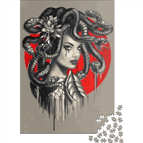 Holzpuzzle-Spielzeug für 520 Teile, Medusa Red Dot Puzzles, Jungen- und Mädchen-Puzzles, Lernspiele für über 18-Jährige, 520 Teile (52 x 38 cm) von SOQWBYG