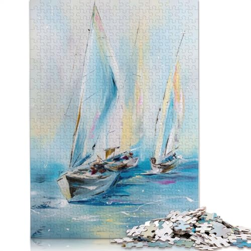 Holzpuzzle-Spielzeug für 520 Teile, Morning Regatta-Puzzles, Jungen- und Mädchen-Puzzles, Lernspiele für 18-Jährige und älter, 520 Teile (52 x 38 cm) von SOQWBYG