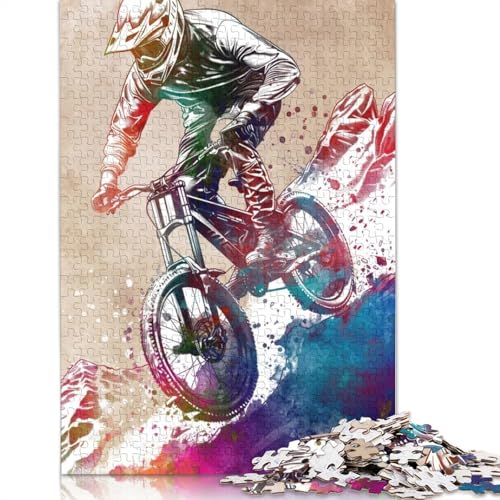 Holzpuzzle-Spielzeug für 520 Teile, Mountainbiker, Sport, Kunstpuzzle, Jungen, Mädchen, Puzzle, Lernspiele für über 18-Jährige, 520 Teile (52 x 38 cm) von SOQWBYG