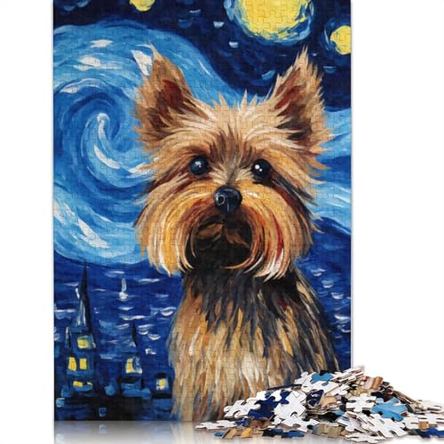 Holzpuzzle-Spielzeug für 520 Teile, Yorkshire Terrier, Sternenpuzzle, Jungen- und Mädchenpuzzle, Lernspiele für über 18-Jährige, 520 Teile (52 x 38 cm) von SOQWBYG