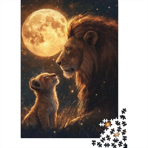 Holzpuzzle-Spielzeug für 520 Teile, künstlerische Löwen-Puzzles, Jungen- und Mädchen-Puzzles, Lernspiele für 18-Jährige und älter, 520 Teile (52 x 38 cm) von SOQWBYG