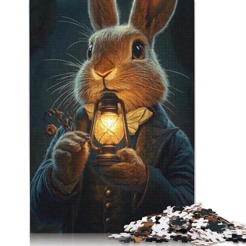 Holzpuzzle-Spielzeug für 520 Teile, süßes Osterhäschen-Puzzle, Jungen- und Mädchen-Puzzle, Lernspiele für über 18-Jährige, 520 Teile (52 x 38 cm) von SOQWBYG