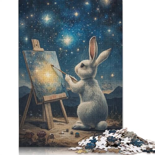 Holzpuzzle-Spielzeug für 520 Teile, süßes Osterhäschen-Puzzle, Jungen- und Mädchen-Puzzle, Lernspiele für über 18-Jährige, 520 Teile (52 x 38 cm) von SOQWBYG