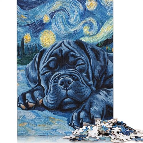 Holzpuzzle für Erwachsene mit 1500 Teilen, schlafender Cane Corso-Welpe, Familienspiel, Puzzle, Geschenke für Freunde, 1500 Teile (85 x 57 cm) von SOQWBYG