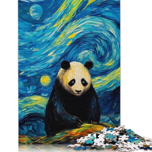 Holzpuzzle mit 1500 Teilen für Erwachsene, „Der Panda in der Sternennacht“, Puzzle-Geschenke, Puzzles für Familienspiele, 1500 Teile (85 x 57 cm) von SOQWBYG