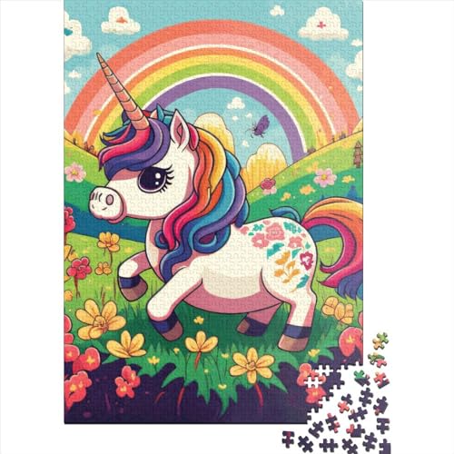 Holzpuzzle mit 1500 Teilen für Erwachsene, Regenbogen-Einhorn-Puzzle, Puzzle-Geschenke, Puzzles für Familienspiele, 1500 Teile (85 x 57 cm) von SOQWBYG