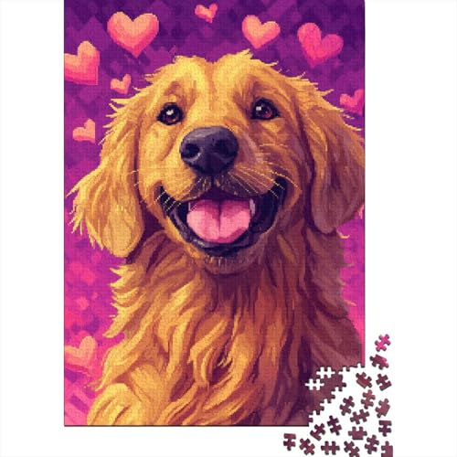 Holzpuzzle mit 1500 Teilen für Erwachsene, Romantisches Puzzle mit liebevollem Hund, Puzzle-Geschenke, Puzzles für Familienspiele, 1500 Teile (85 x 57 cm) von SOQWBYG