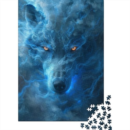 Hunter_Wolf Puzzle, schwierige Herausforderung, 100 Prozent recycelter Karton, Puzzle für Erwachsene, Teenager, 38 x 26 cm/1000 Teile von SOQWBYG