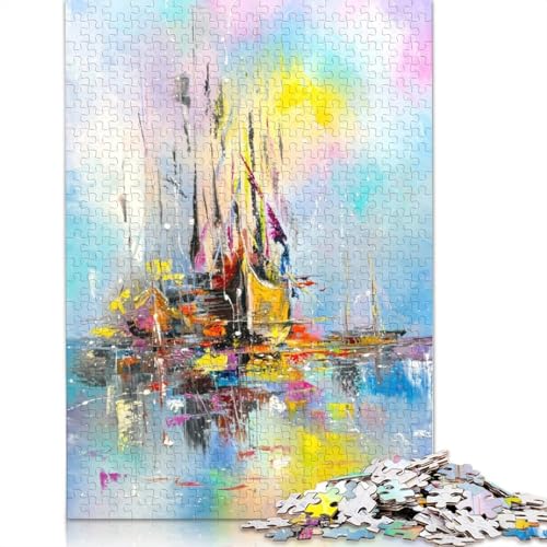 Illusive Boats Puzzle 520 Teile Puzzle für Erwachsene Lernspiele Spielzeug DIY Kreatives Holzpuzzle Geschenke 520 Teile (52x38cm) von SOQWBYG